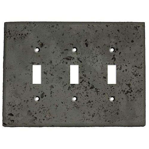 Charcoal Stone Triple Toggle Switchplate