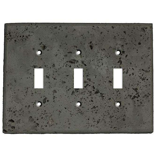 Charcoal Stone Triple Toggle Switchplate - Wallplatesonline.com