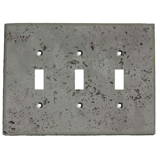 Gray Stone Triple Toggle Switchplate - Wallplatesonline.com