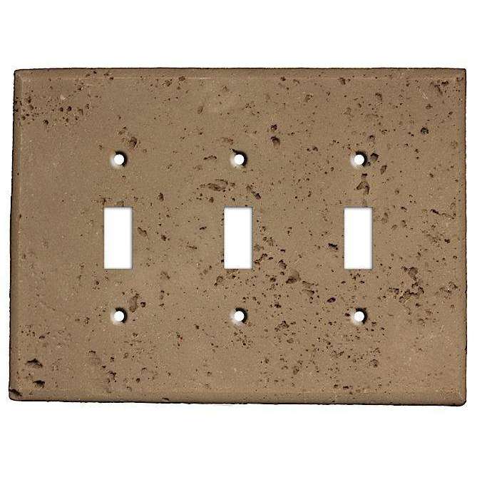 Cocoa Stone Triple Toggle Switchplate