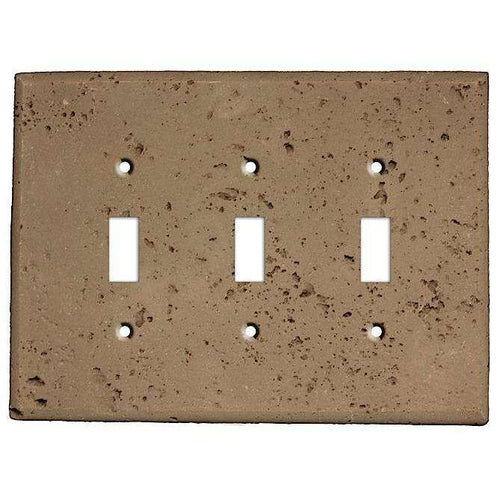 Cocoa Stone Triple Toggle Switchplate