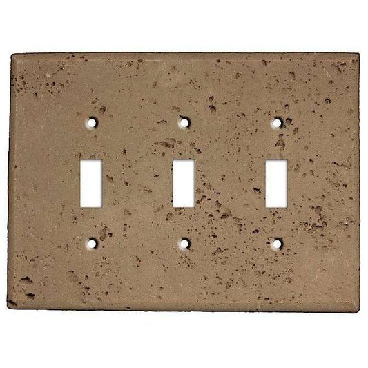 Cocoa Stone Triple Toggle Switchplate - Wallplatesonline.com