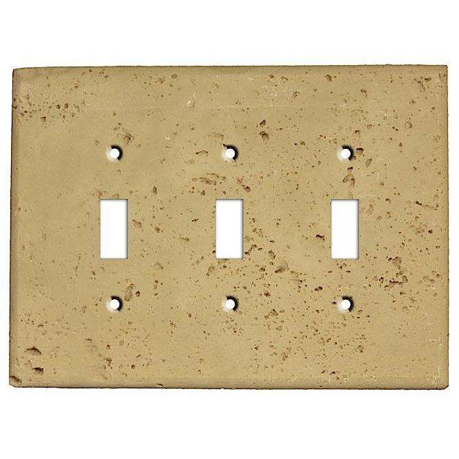 Khaki Stone Triple Toggle Switchplate