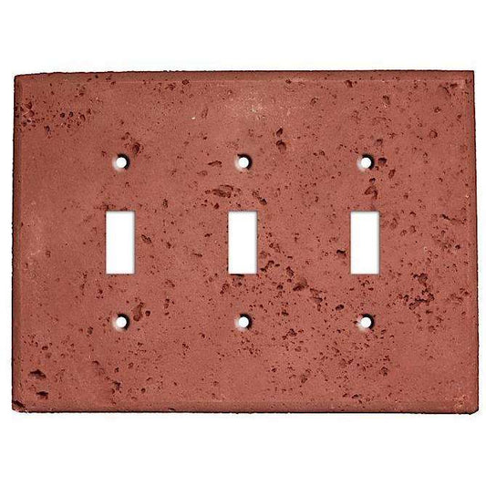 Brick Stone Triple Toggle Switchplate - Wallplatesonline.com