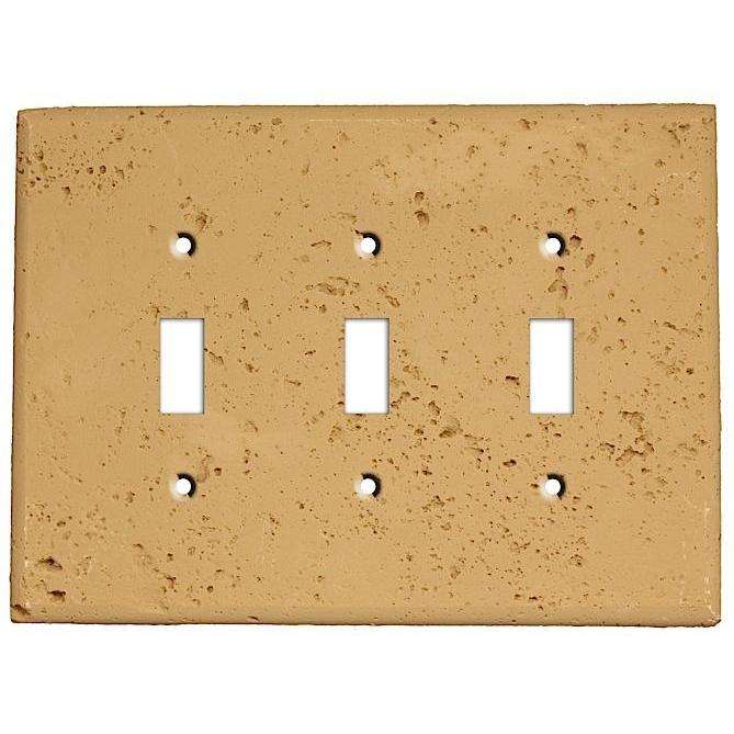Caramel Stone Triple Toggle Switchplate