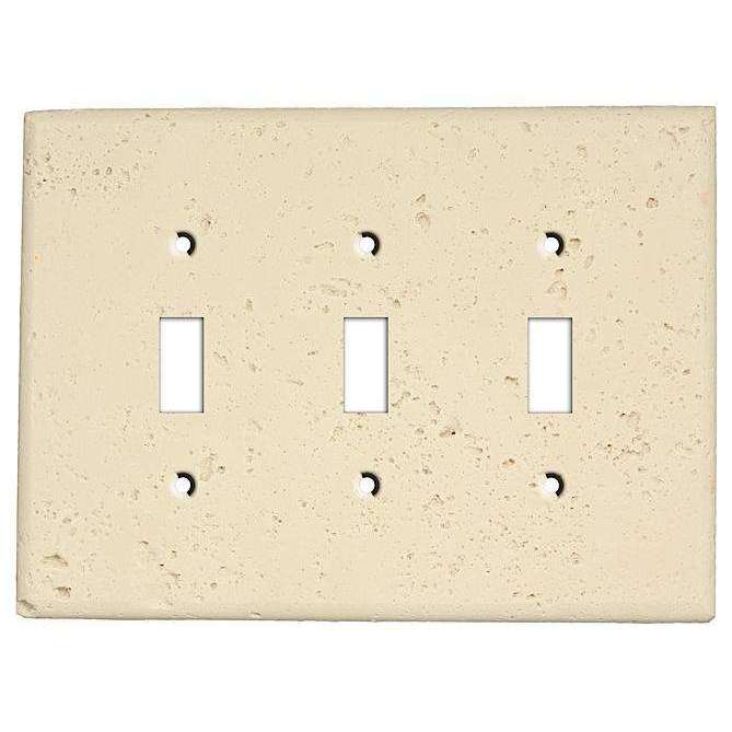 Bone Stone Triple Toggle Switchplate