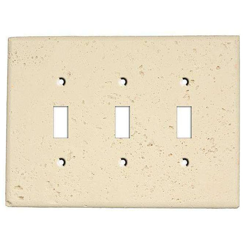 Bone Stone Triple Toggle Switchplate