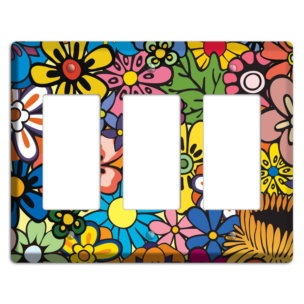 Flower Power 3 Rocker Wallplate