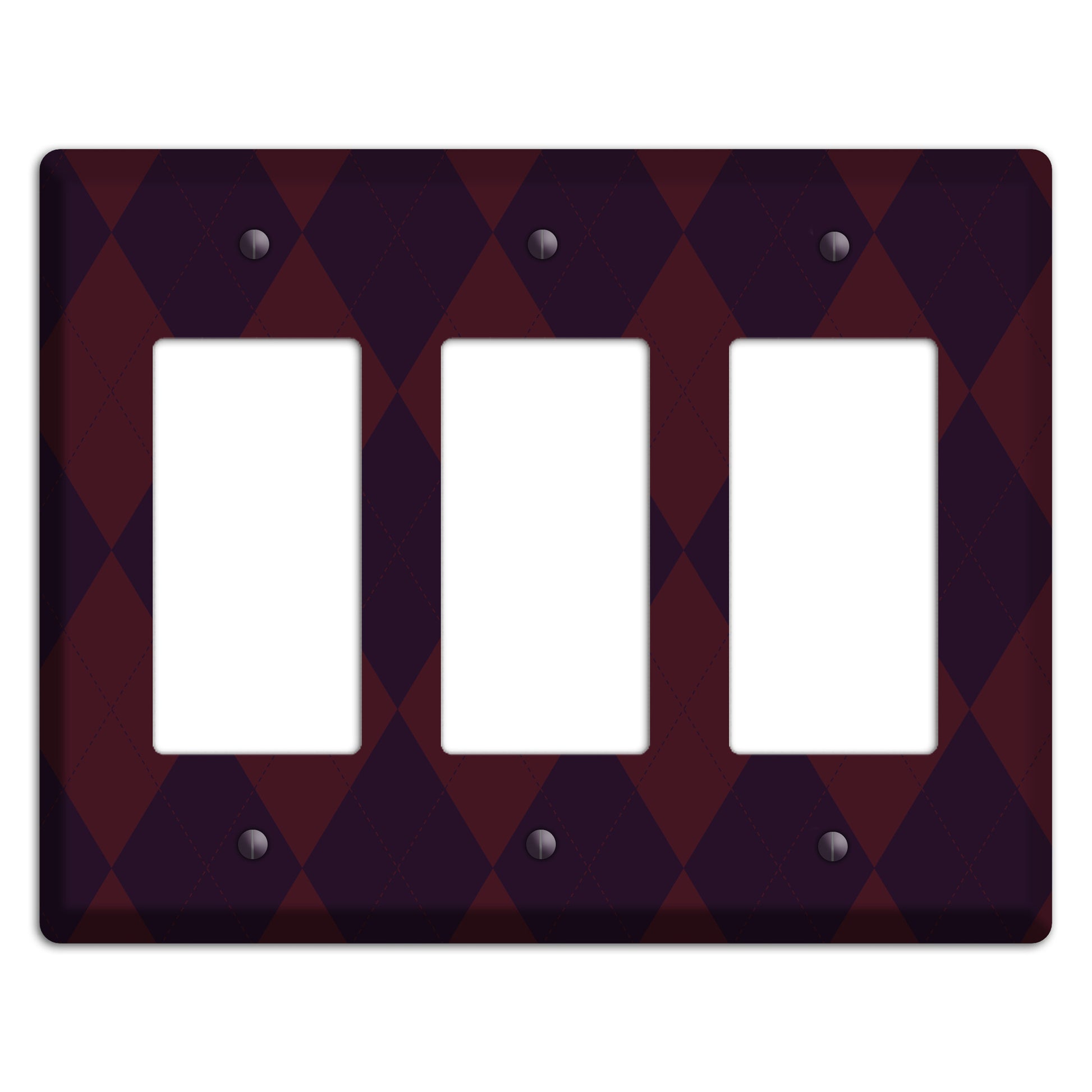 Burgundy Argyle 3 Rocker Wallplate