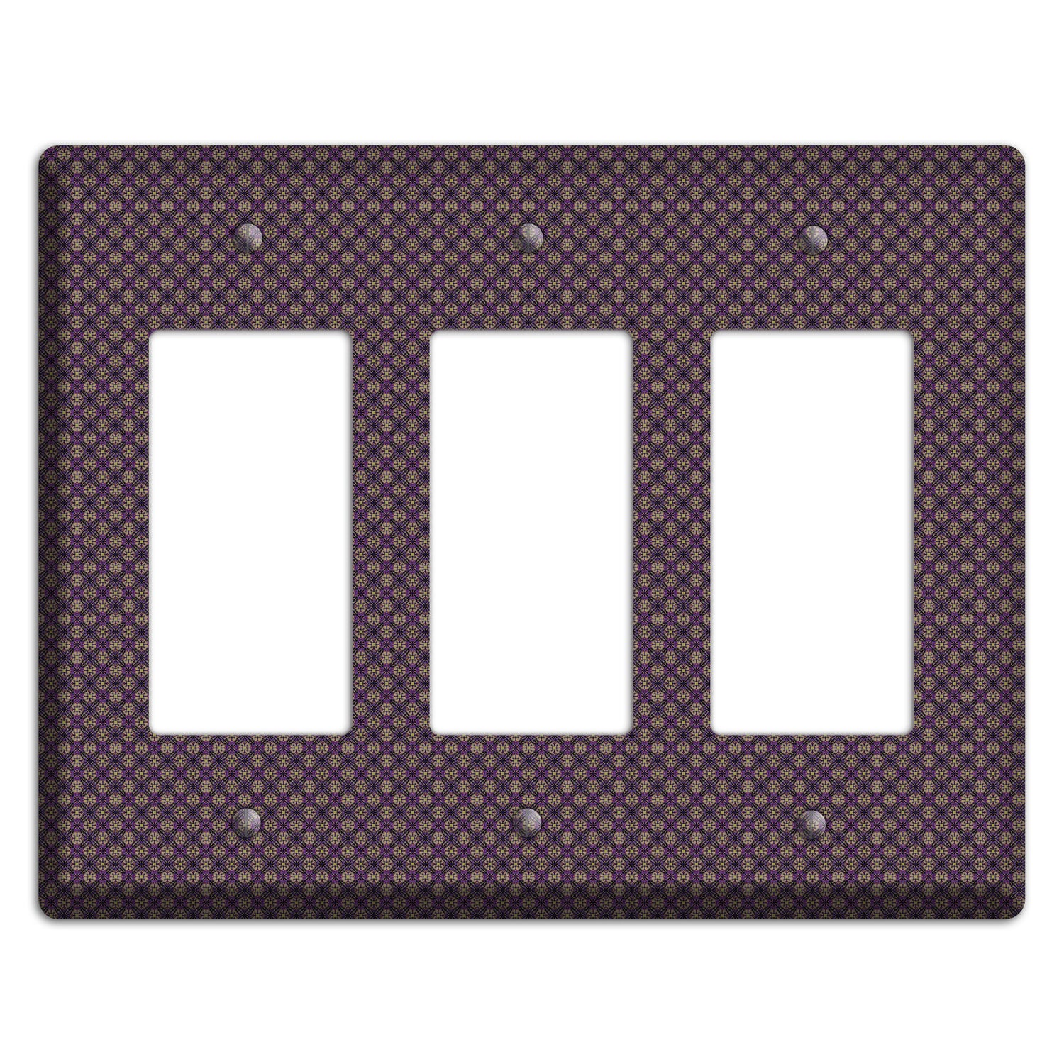 Brown and Purple Tiny Arabesque 3 Rocker Wallplate – Wallplates.com