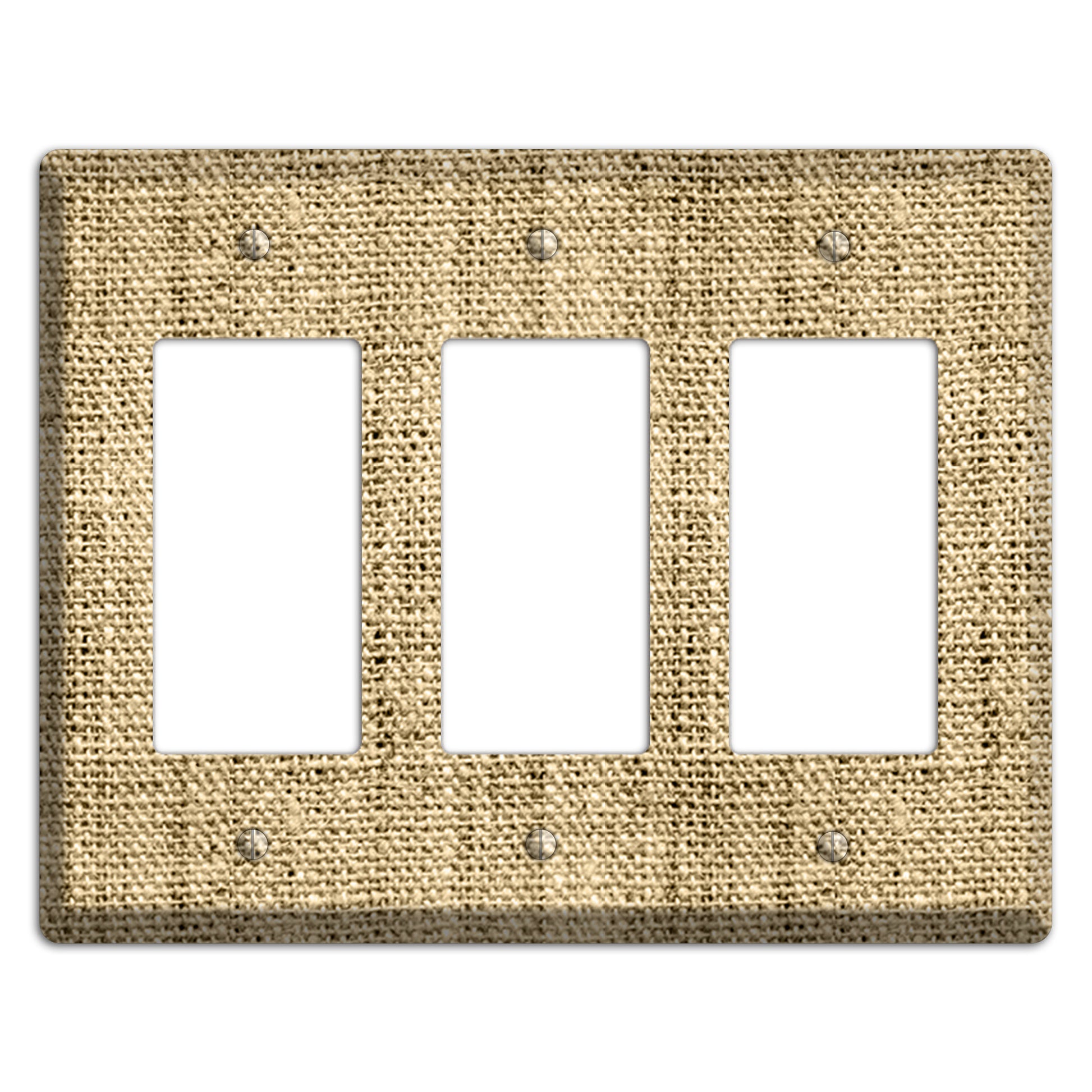 Indian Khaki Burlap 3 Rocker Wallplate