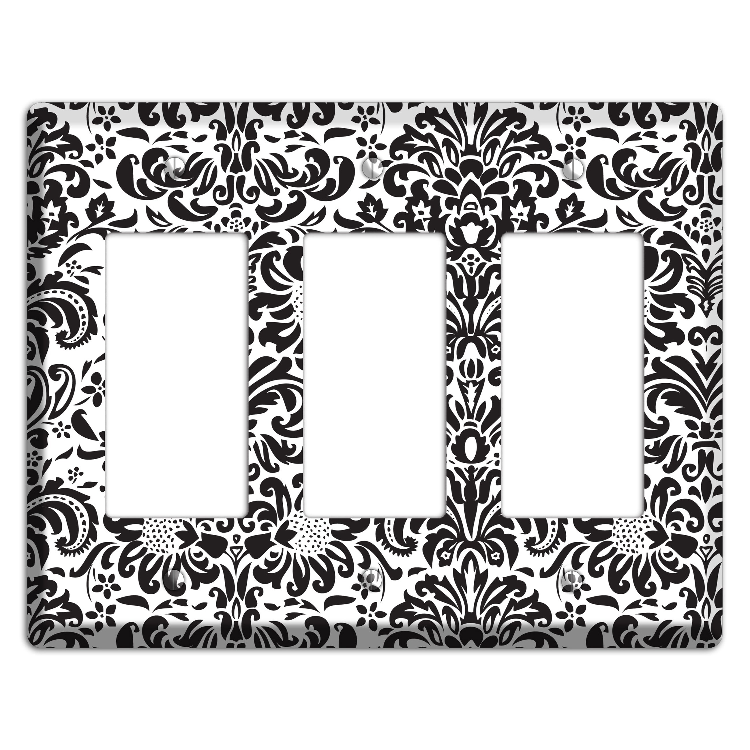 White with Black Toile 3 Rocker Wallplate