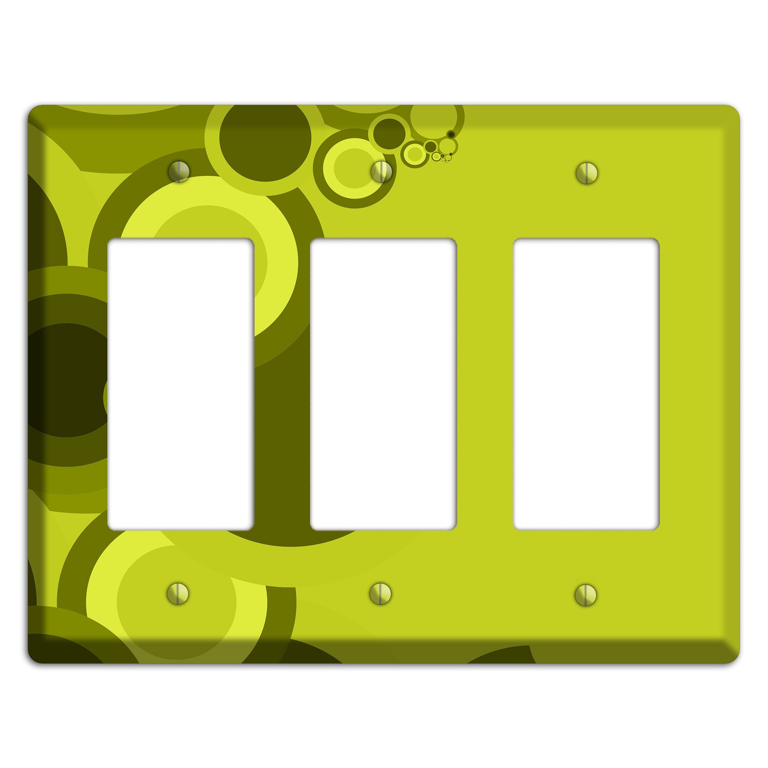 Green Circles 3 Rocker Wallplate