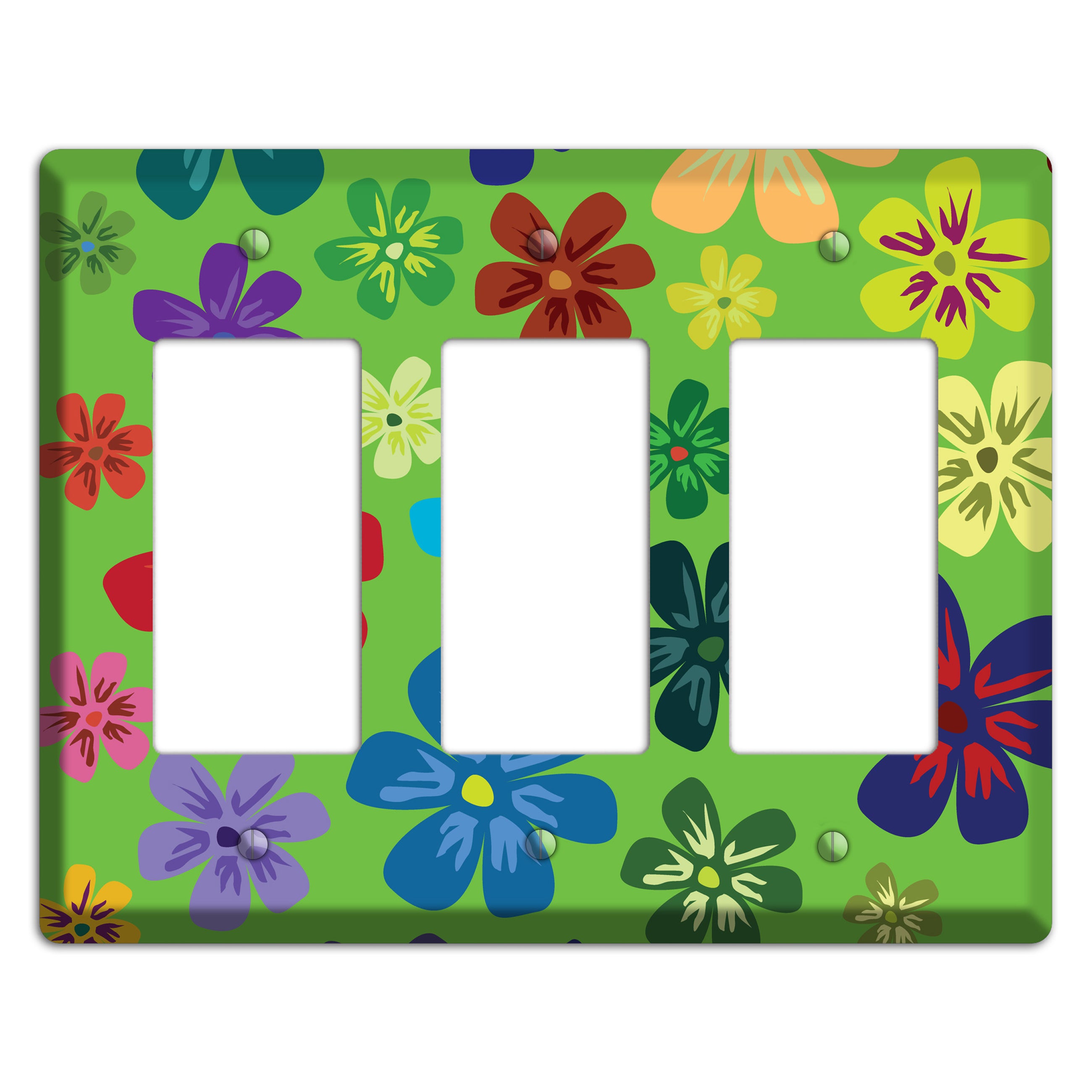 Orange Flowers 3 Rocker Wallplate