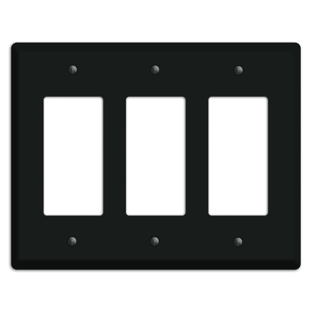 Baxter Matte Black Metal 3 Rocker Wallplate