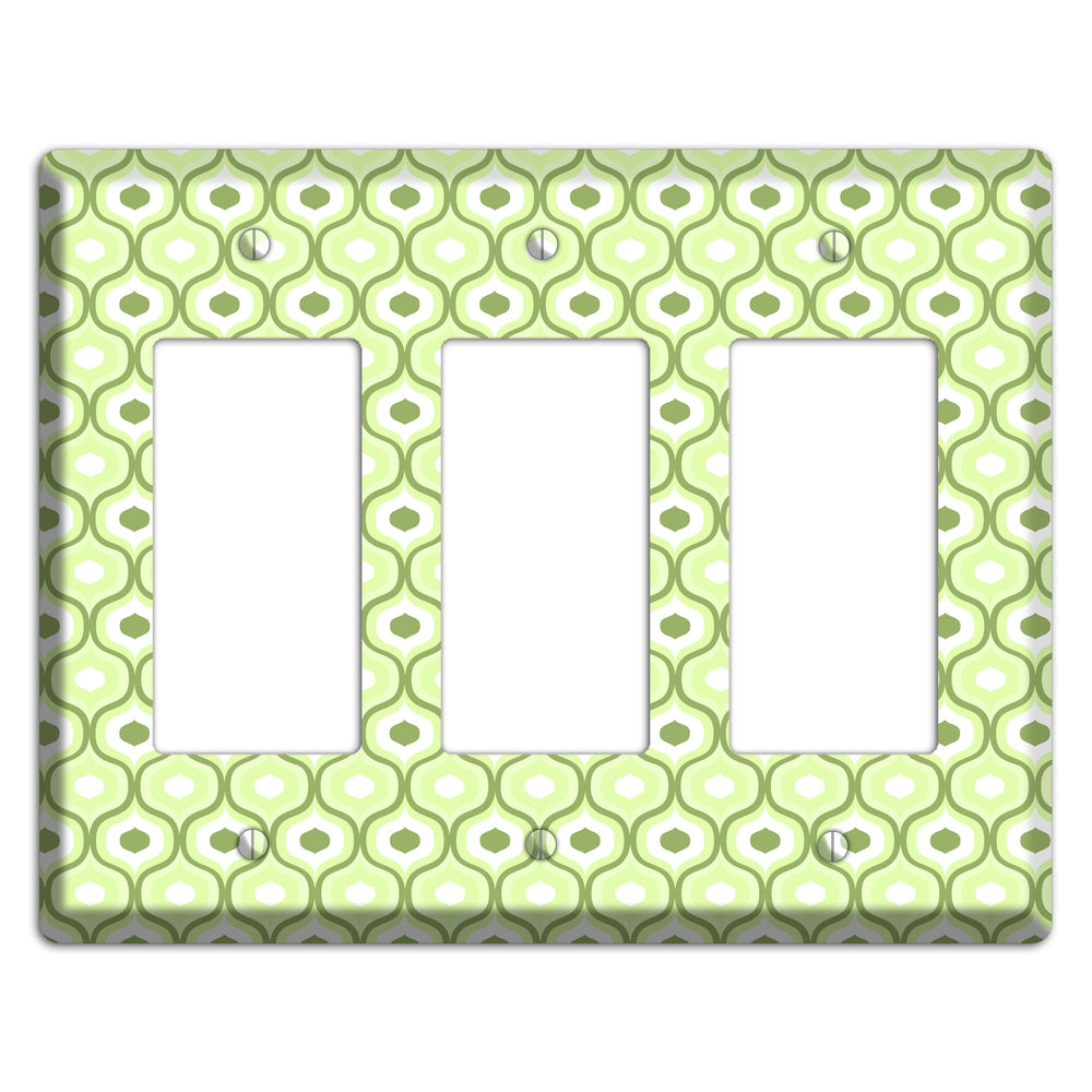 Multi Green Double Scallop 3 Rocker Wallplate