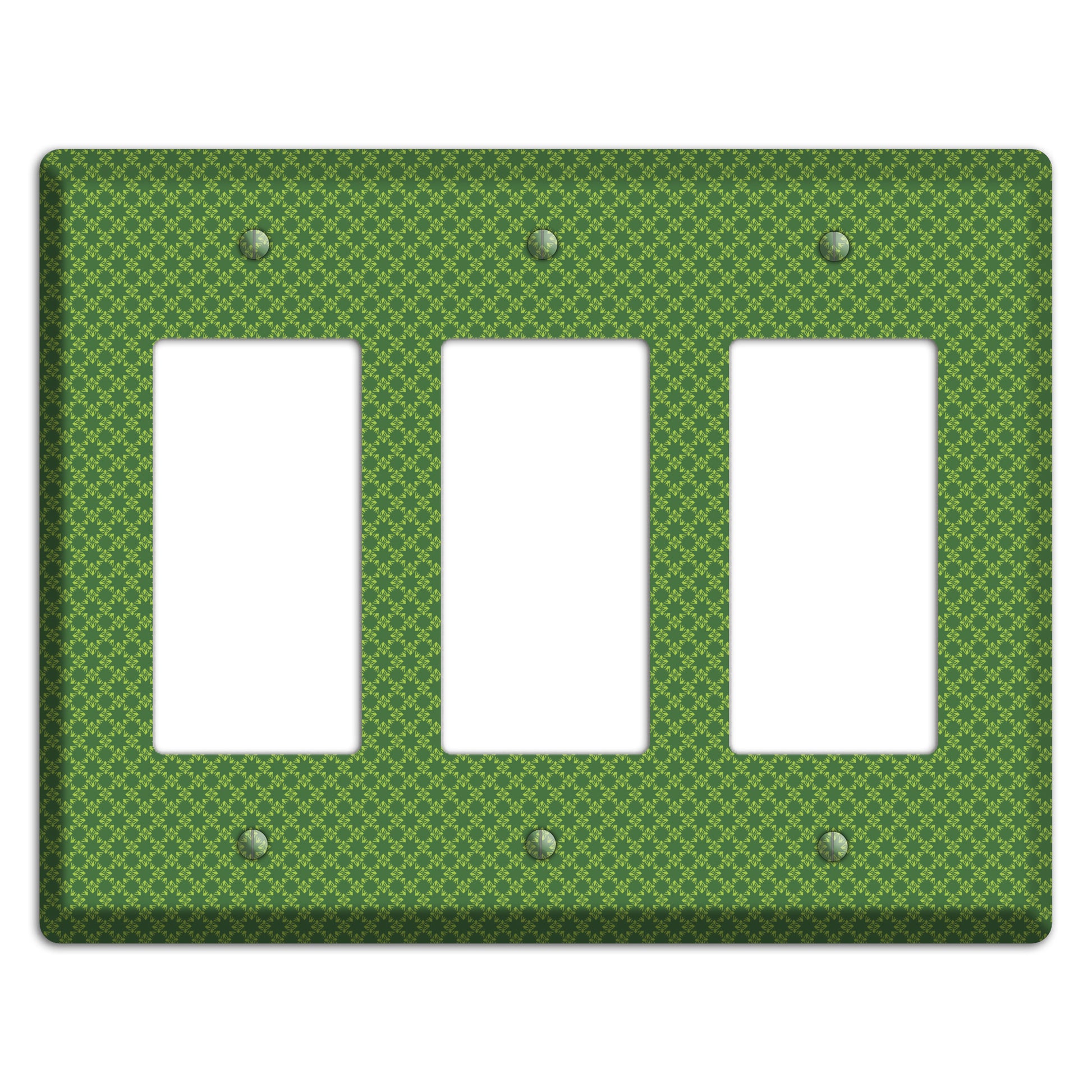 Multi Green Tiny Checked Foulard 3 Rocker Wallplate