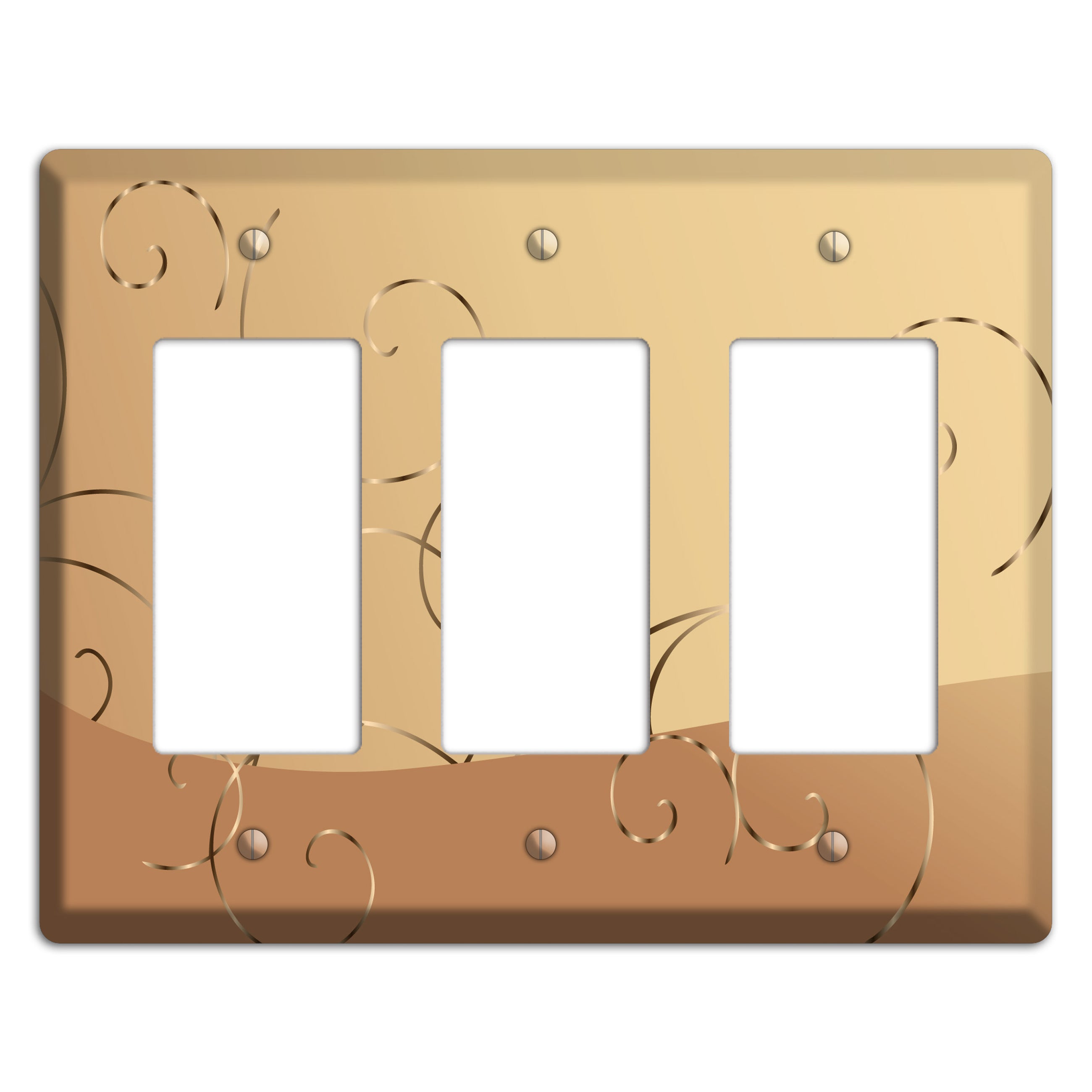 Light Brown and Beige Swirl 3 Rocker Wallplate