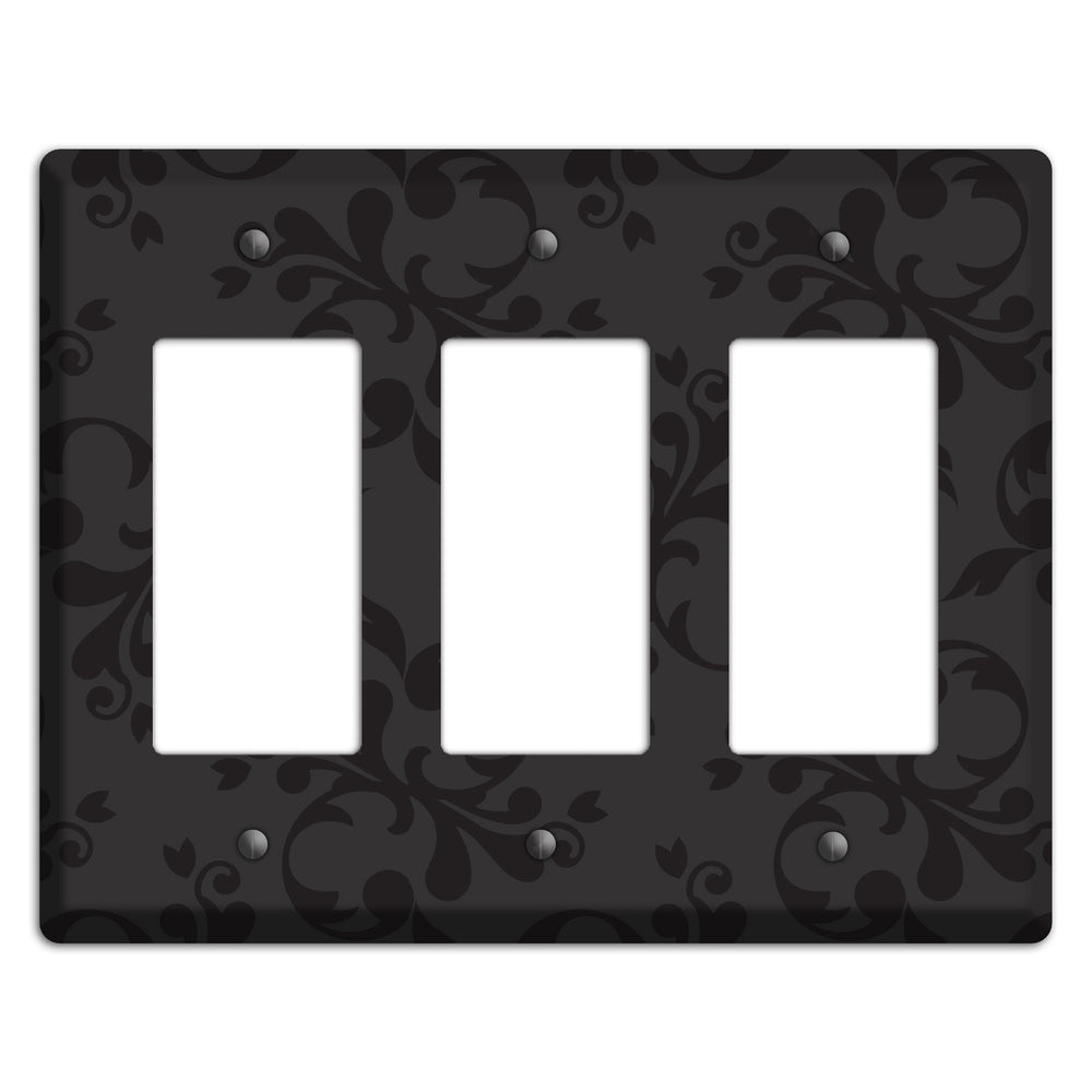Black Victorian Toile 3 Rocker Wallplate