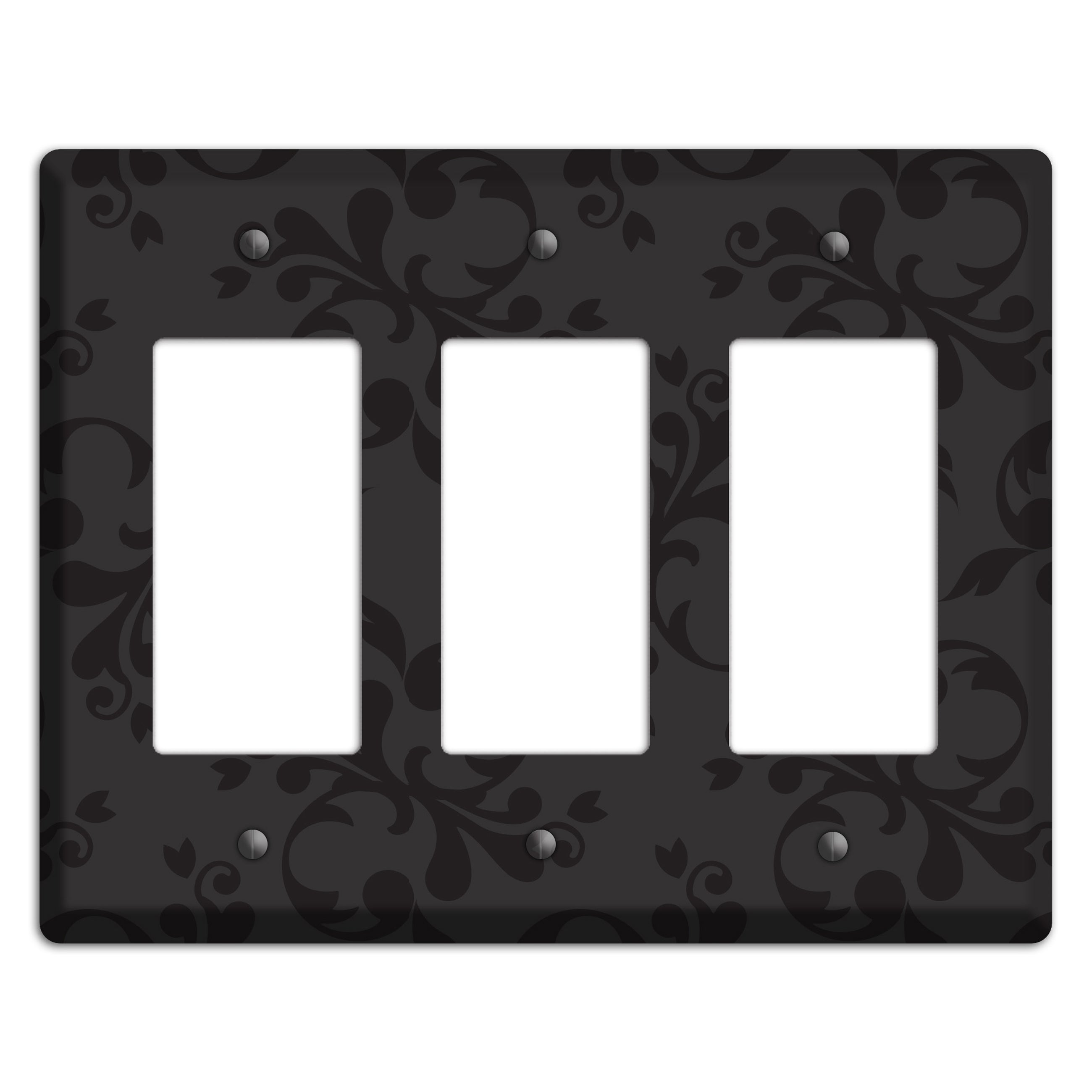 Black Victorian Toile 3 Rocker Wallplate