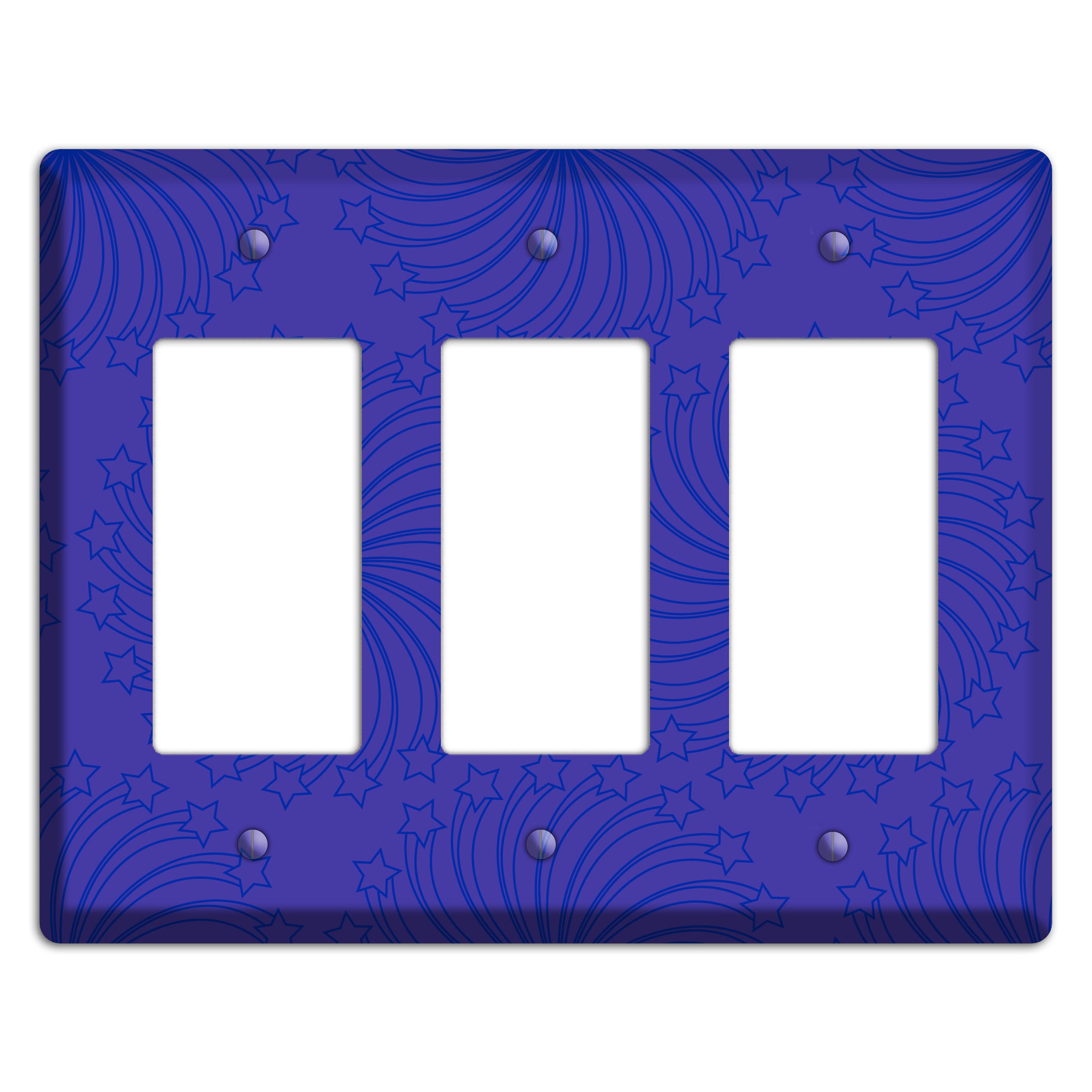 Multi Purple Star Swirl 3 Rocker Wallplate