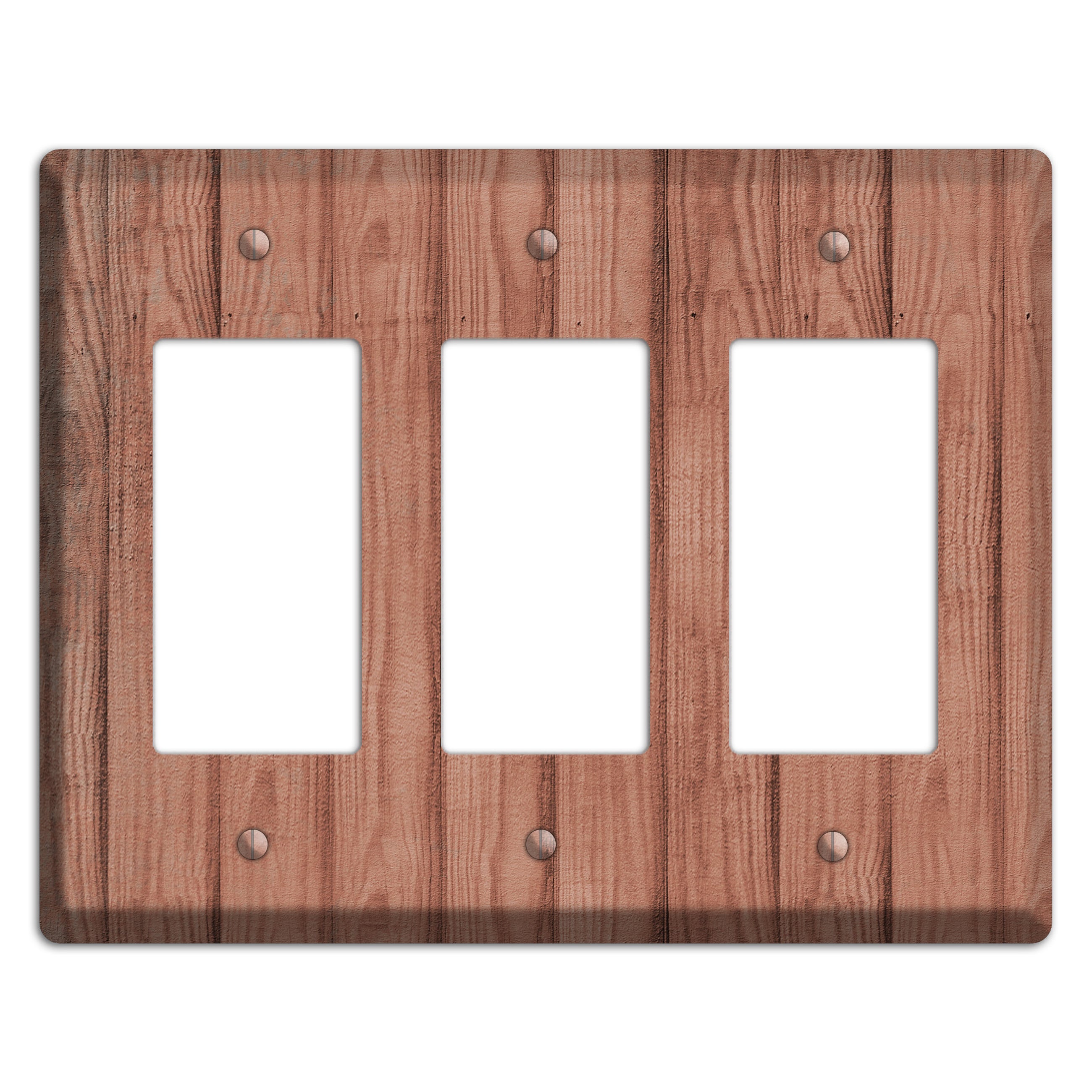 Coral Tree Weathered Wood 3 Rocker Wallplate