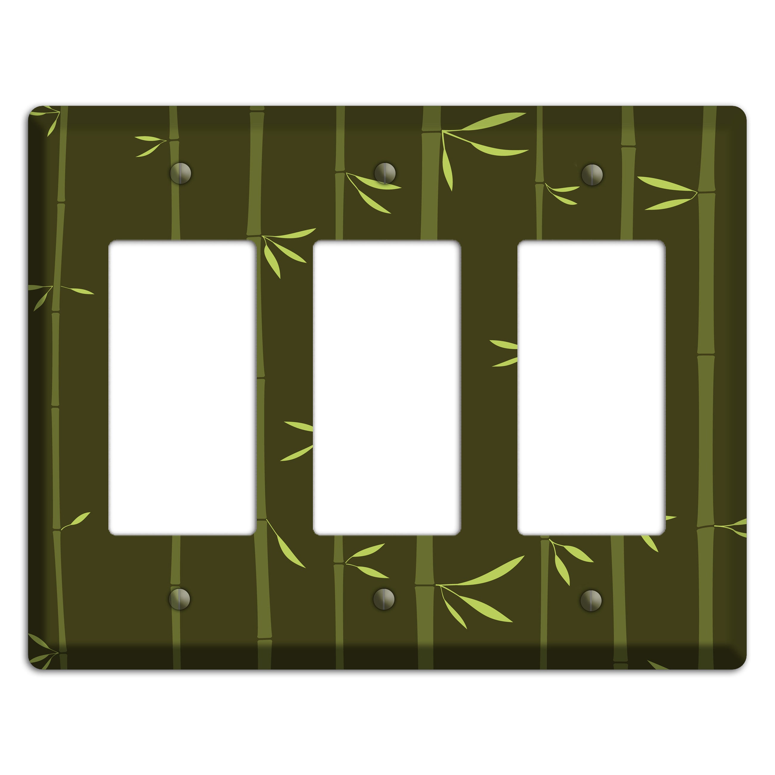 Dark Green Bamboo 3 Rocker Wallplate