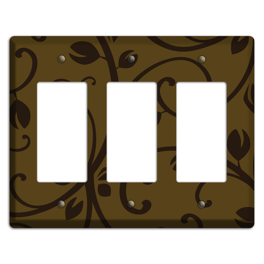 Brown Bud Sprig 3 Rocker Wallplate