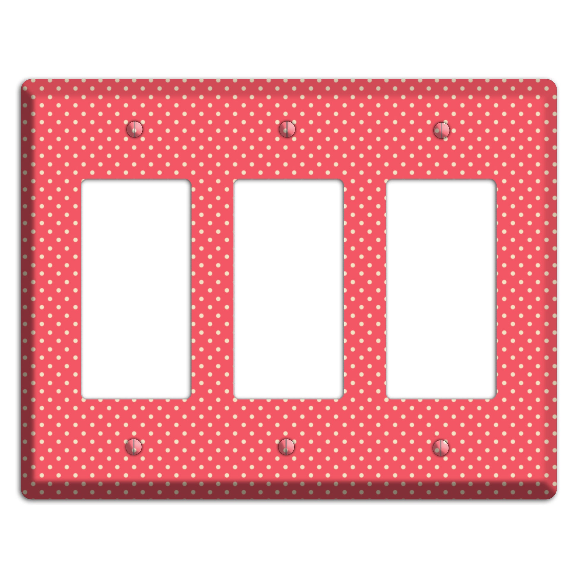 Multi Pink Tiny Polka Dots 3 Rocker Wallplate