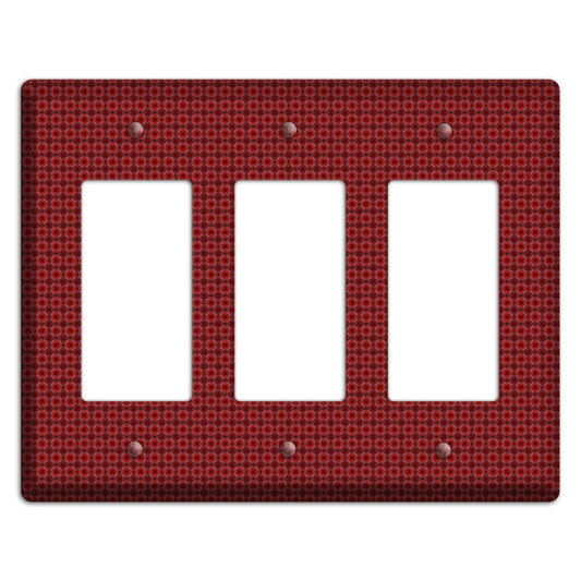 Multi Red Tiled Foulard 3 Rocker Wallplate