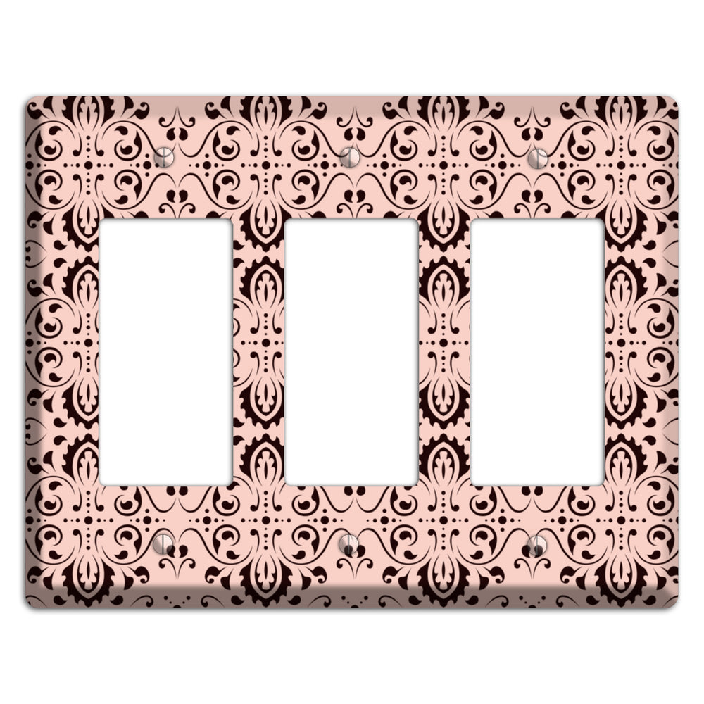 Coral Tapestry Cartouche 3 Rocker Wallplate