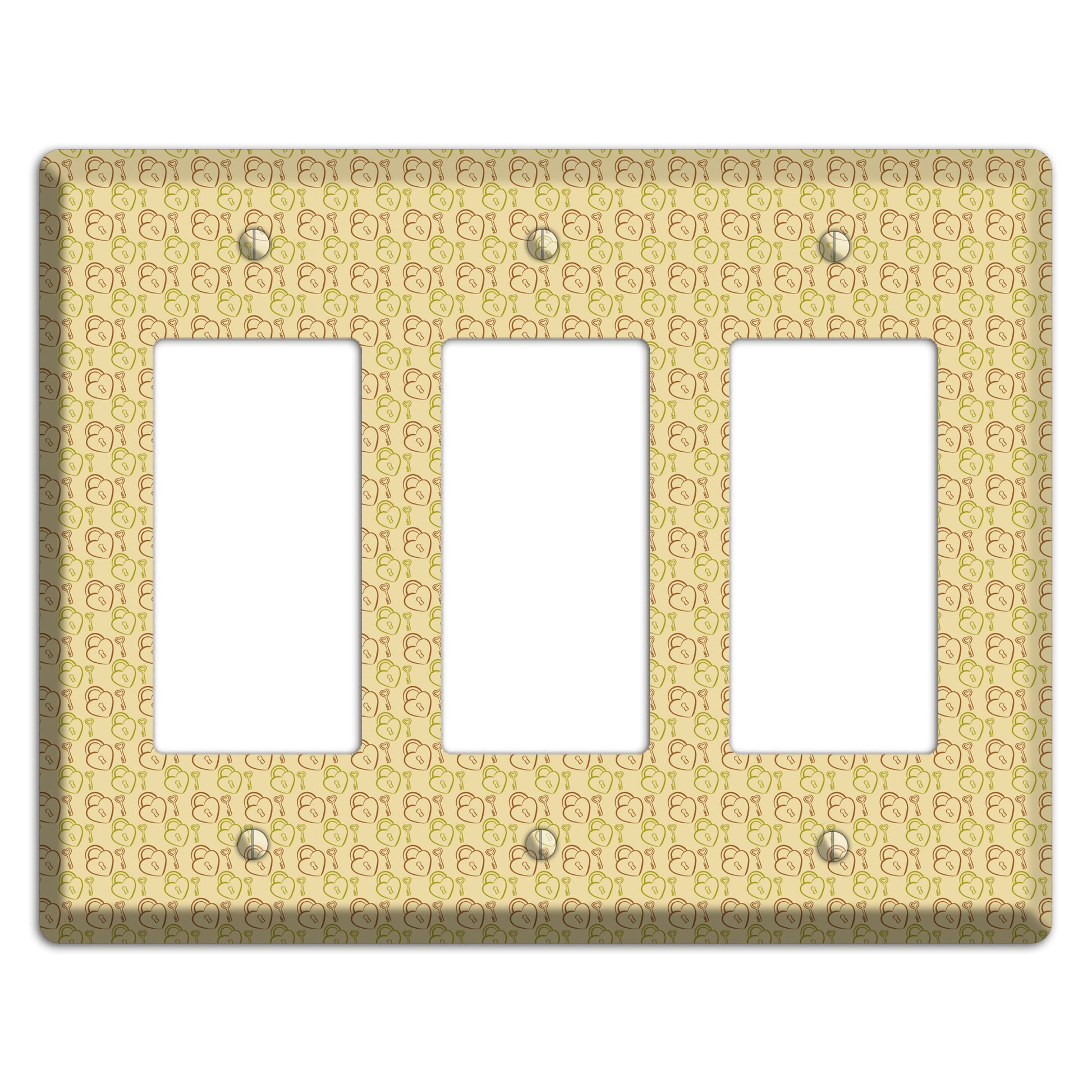 Heart Padlock with Key 3 Rocker Wallplate