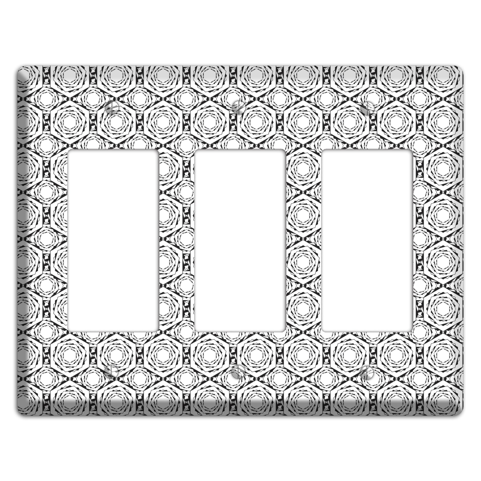 Overlay Hexagon Rotation Repeat 3 Rocker Wallplate