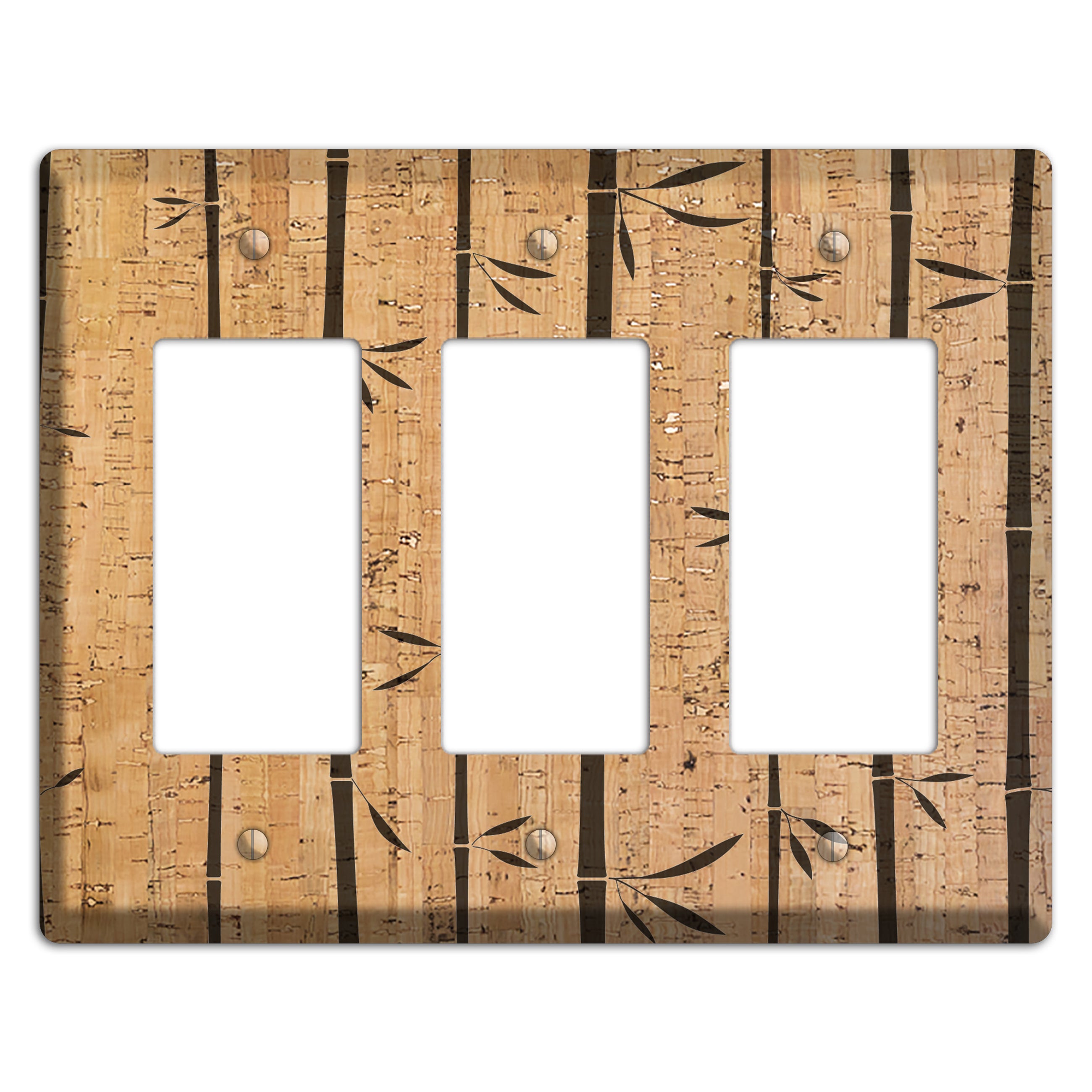 Bamboo Cork 3 Rocker Wallplate