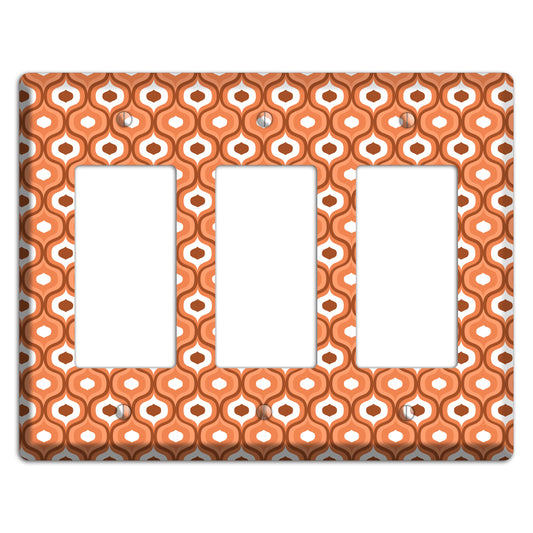 Orange and Red Double Scallop 3 Rocker Wallplate