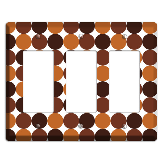 Multi Brown Tiled Dots 3 Rocker Wallplate