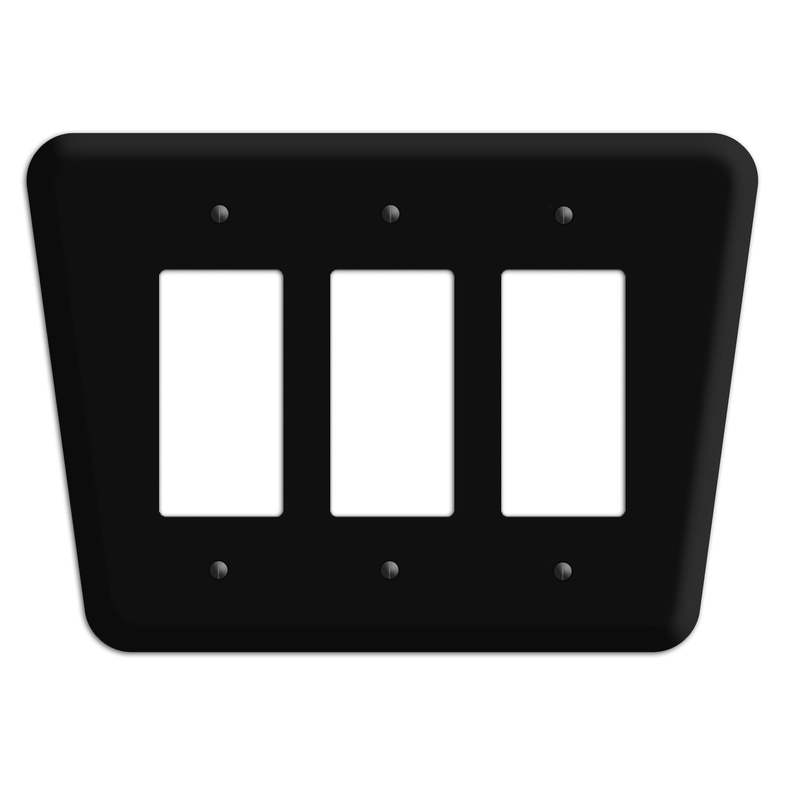 Matte Black Mid-Century 3 Rocker Wallplate