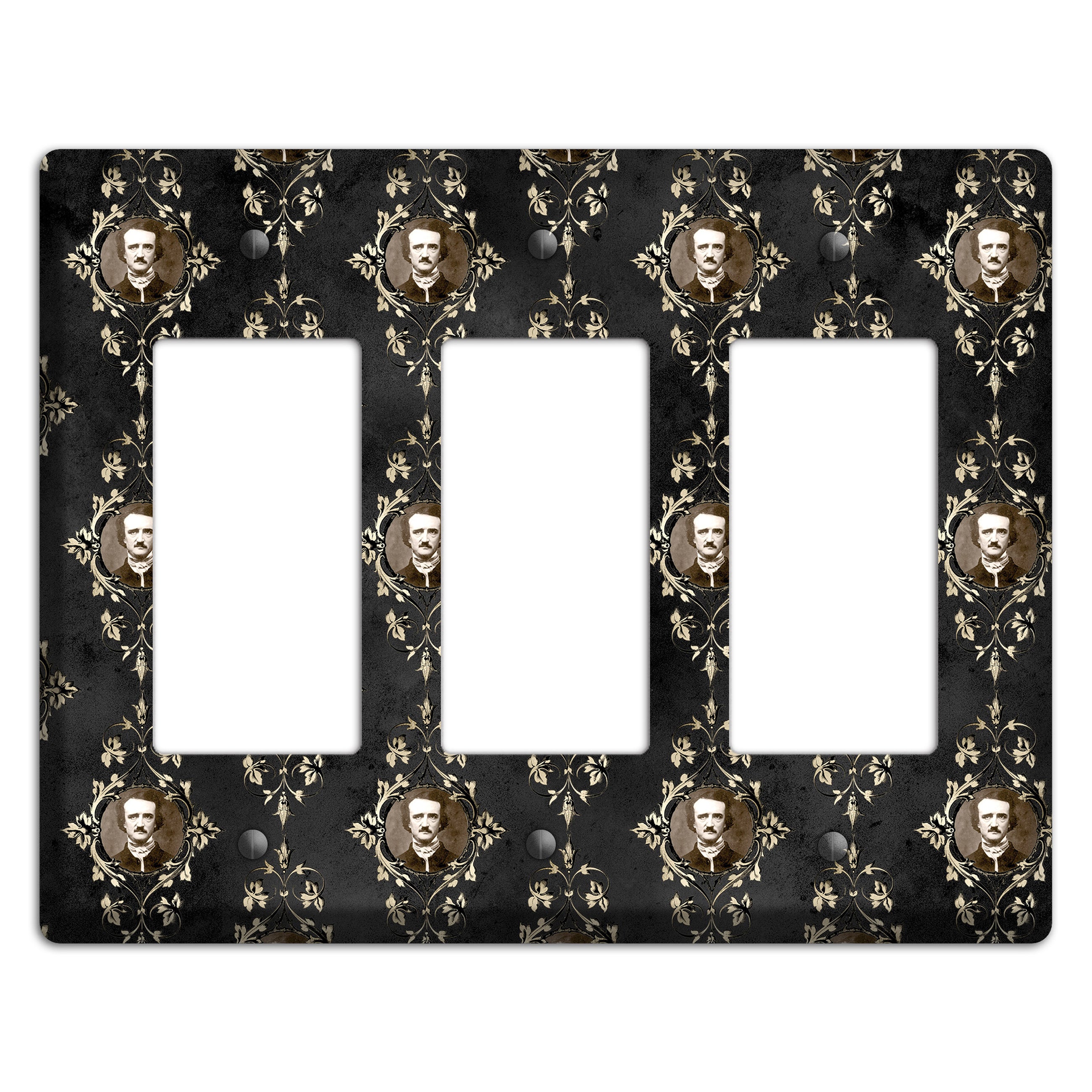 Edgar Allen Poe Self Portrait 3 Rocker Wallplate
