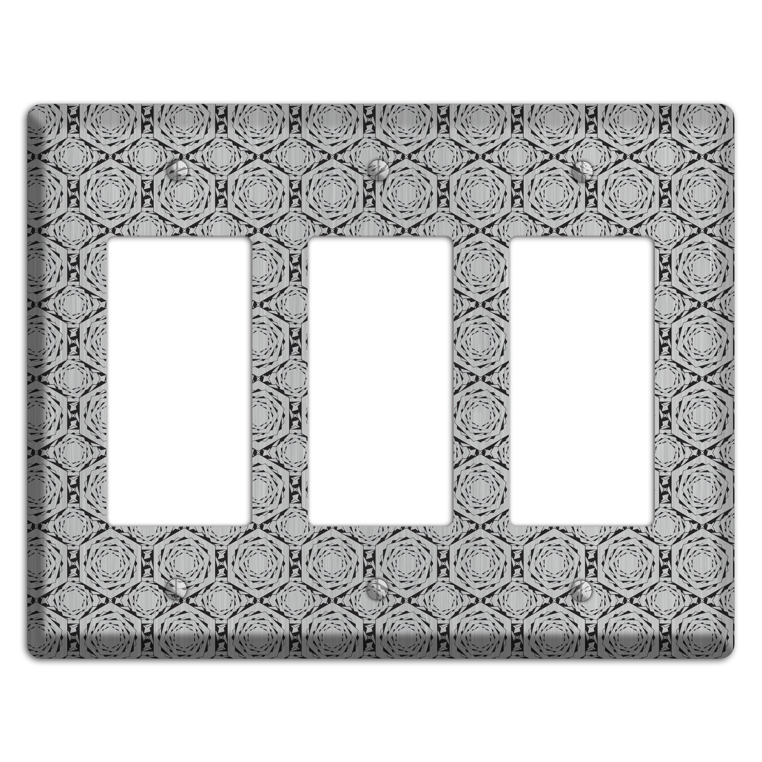 Overly Hexagon Rotation  Stainless 3 Rocker Wallplate