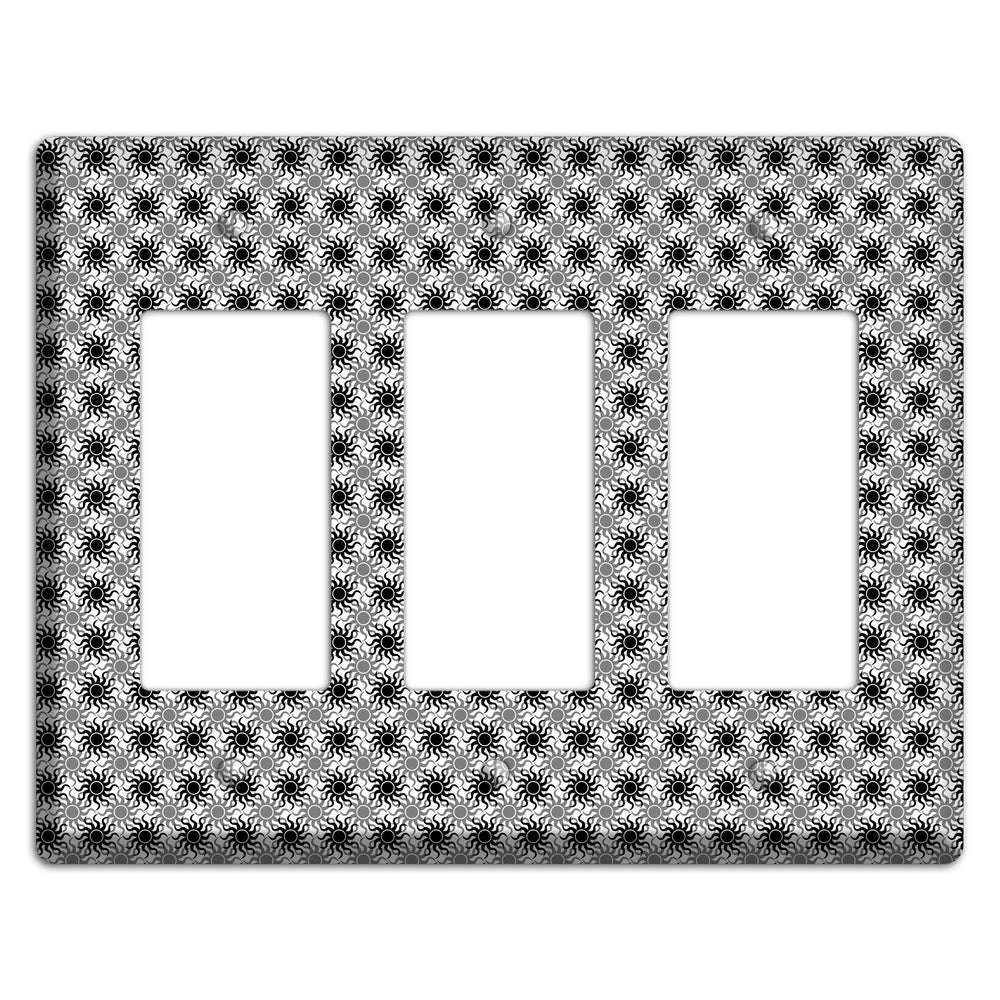 Black and Grey Sun Contour 3 Rocker Wallplate