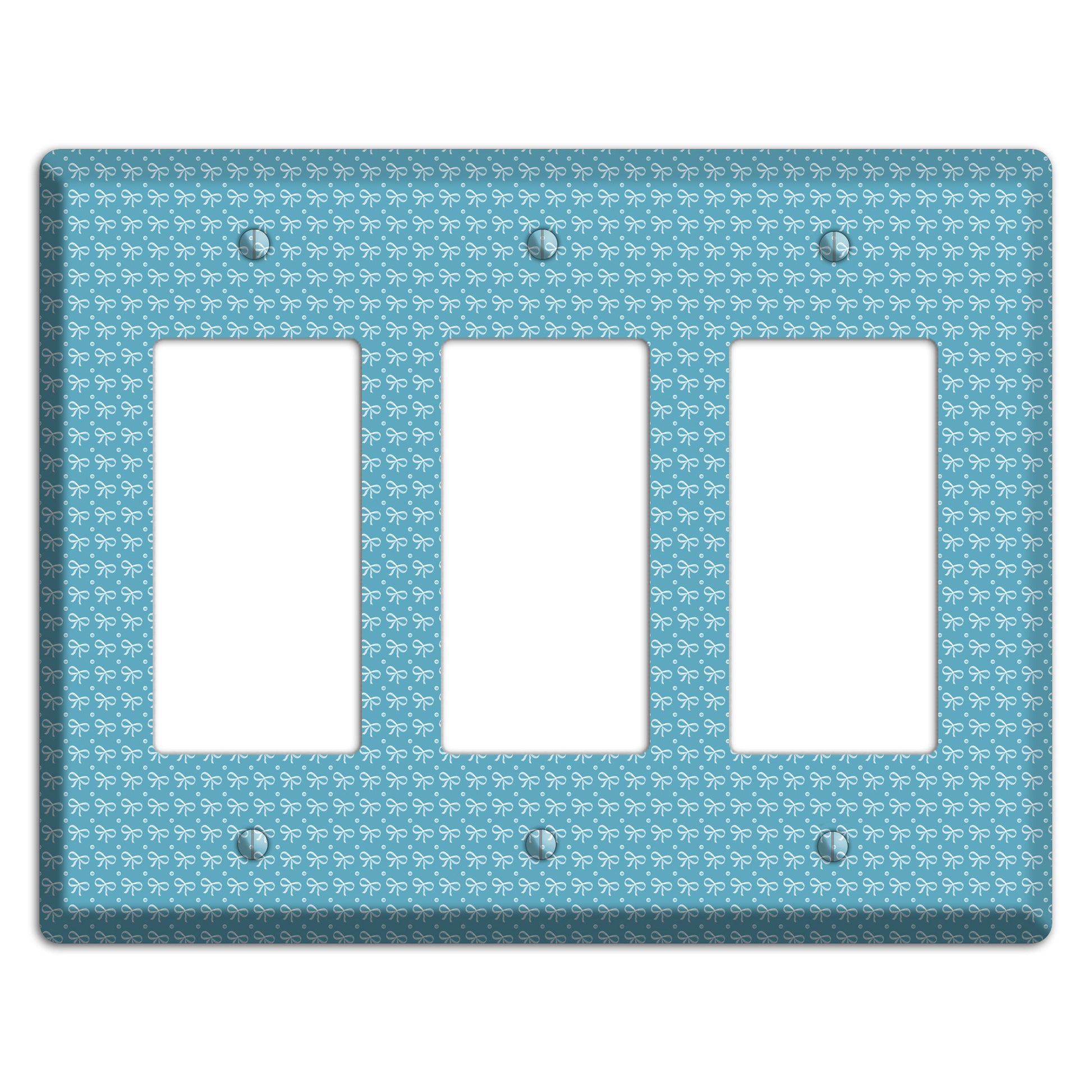 Turquoise Bows 3 Rocker Wallplate