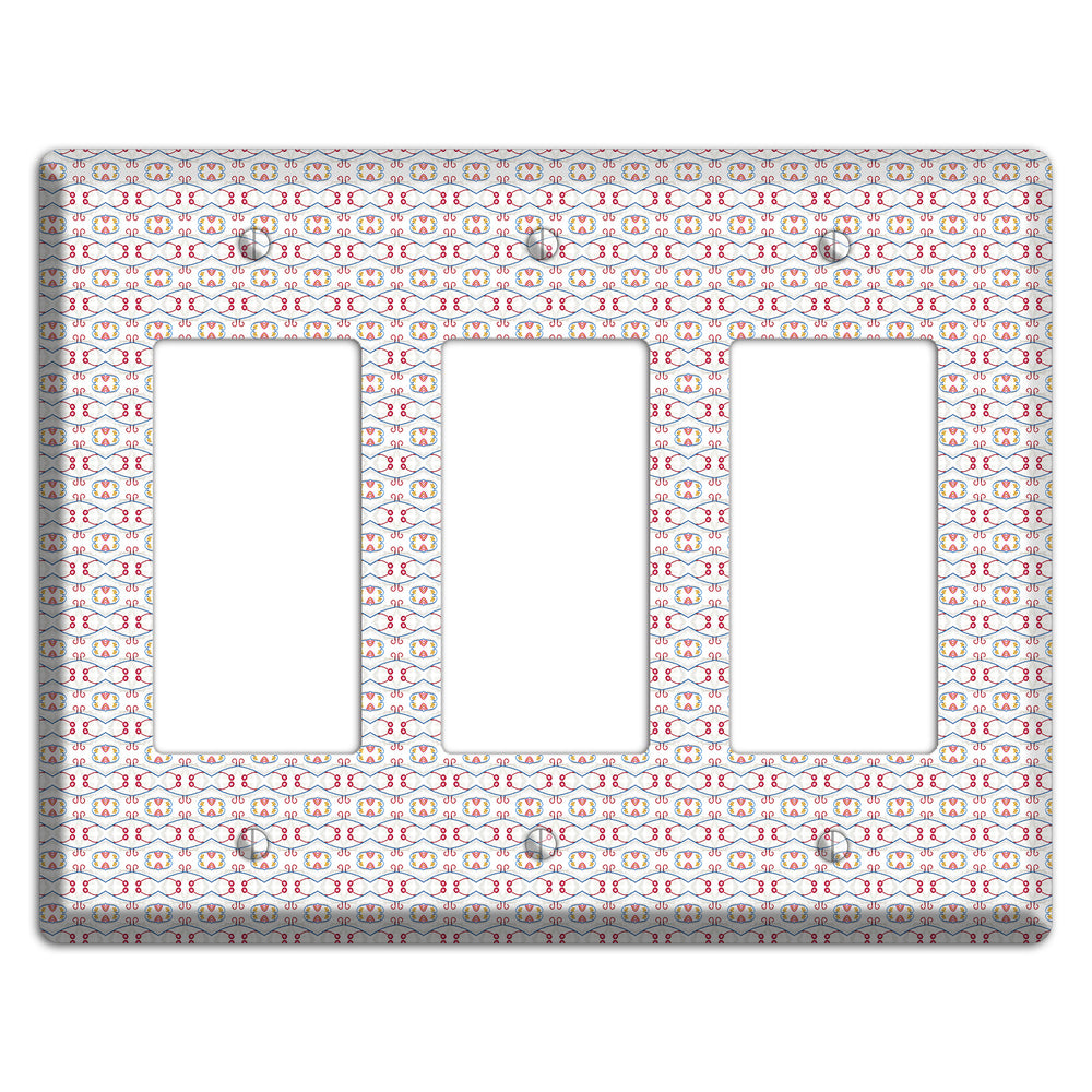 White with Red Tapestry Contour 3 Rocker Wallplate