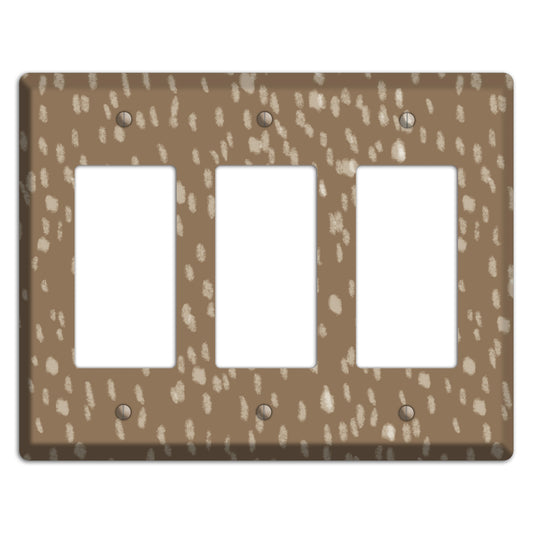 Brown and White Speckle 3 Rocker Wallplate