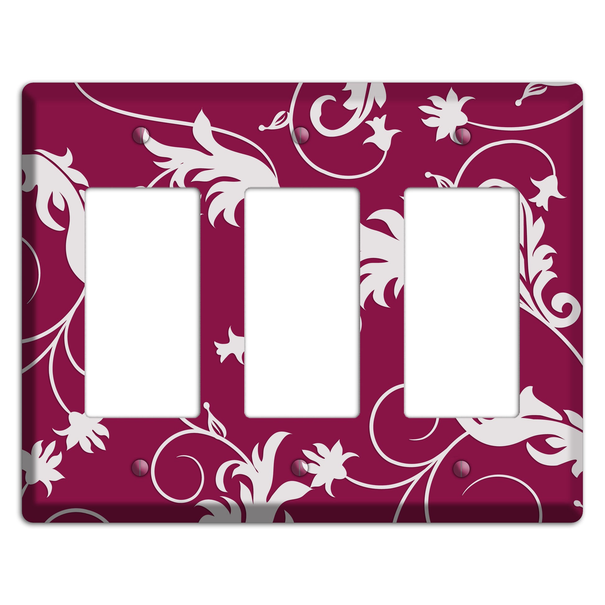 Fuschia Victorian Sprig 3 Rocker Wallplate