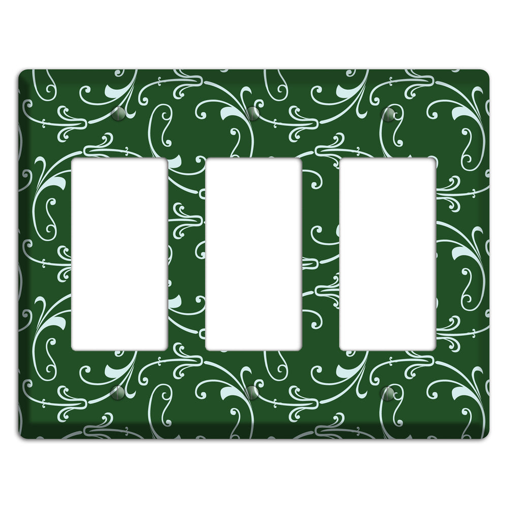Green Victorian Sprig 3 Rocker Wallplate