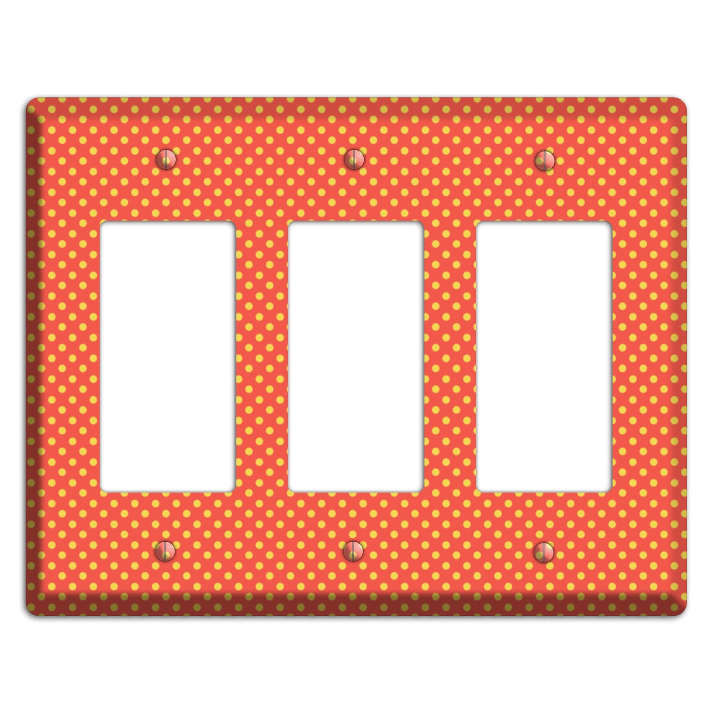 Orange Multi Tiny Polka Dots 3 Rocker Wallplate