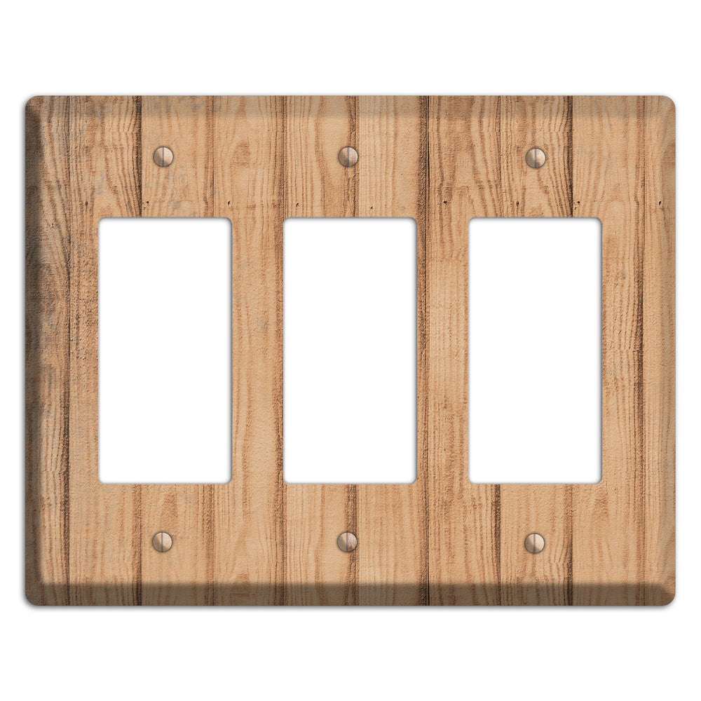 Tan Weathered Wood 3 Rocker Wallplate