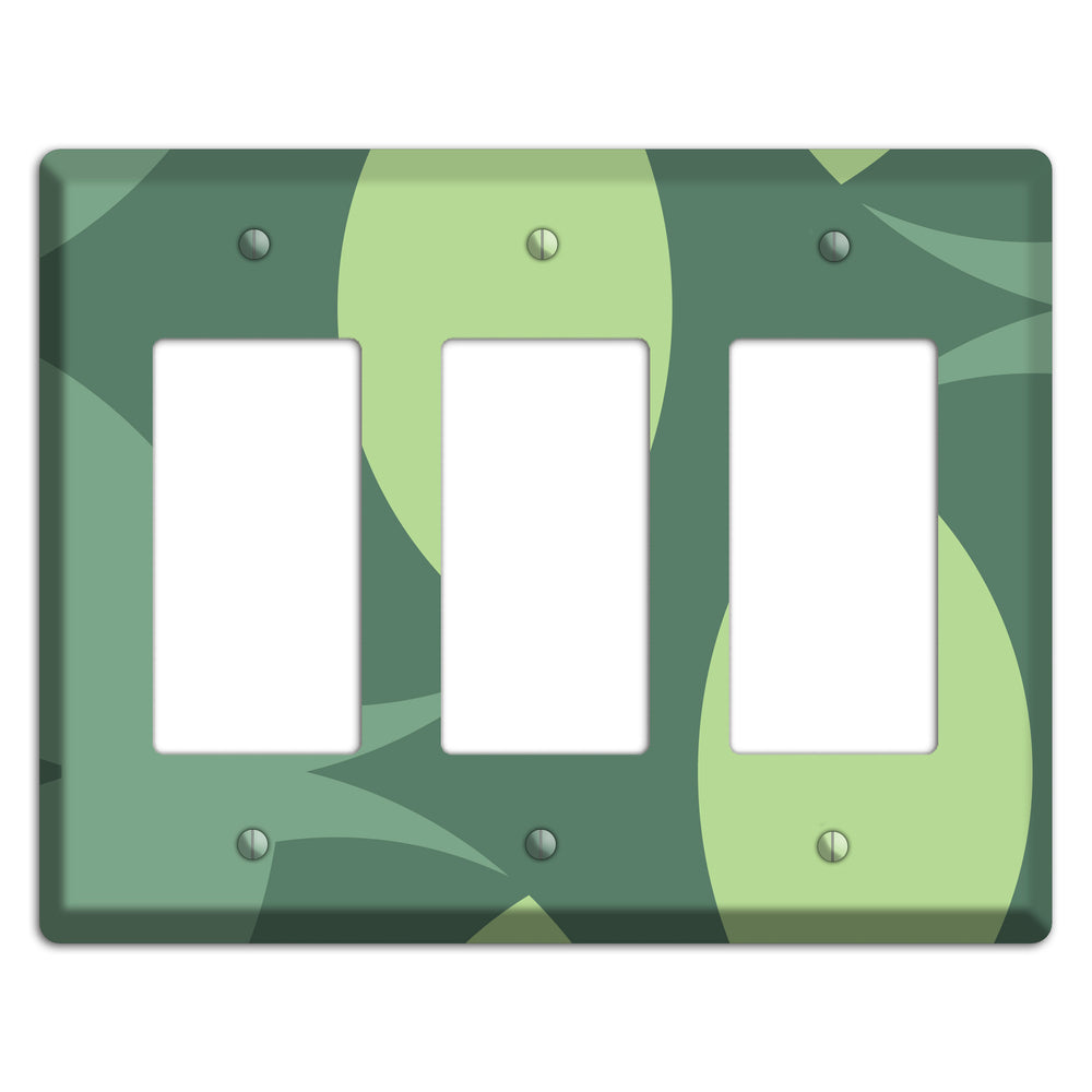 Green Abstract 3 Rocker Wallplate