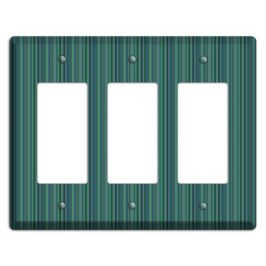 Multi Jade Vertical Stripes 3 Rocker Wallplate