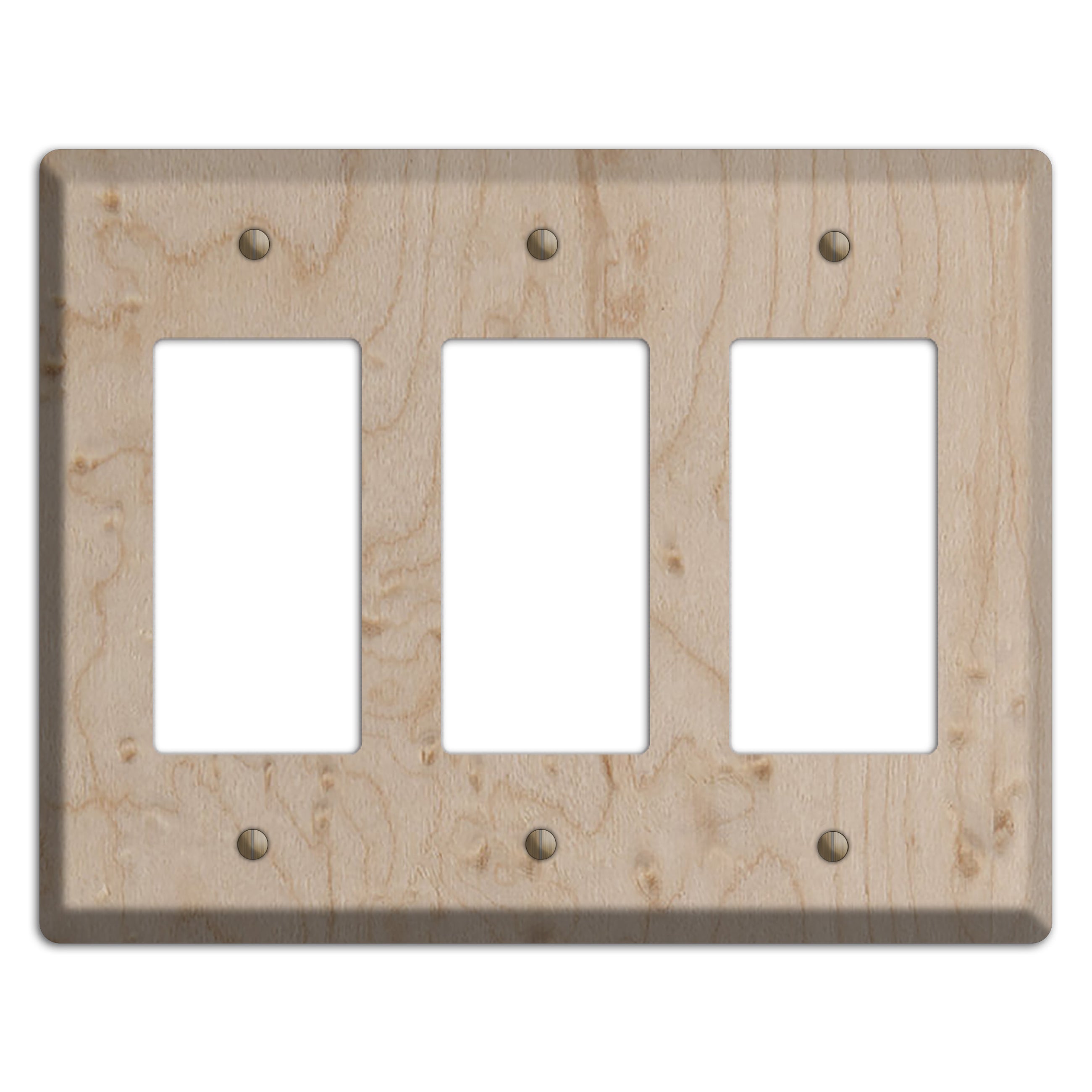 Birdseye Maple Wood Triple Rocker Cover Plate